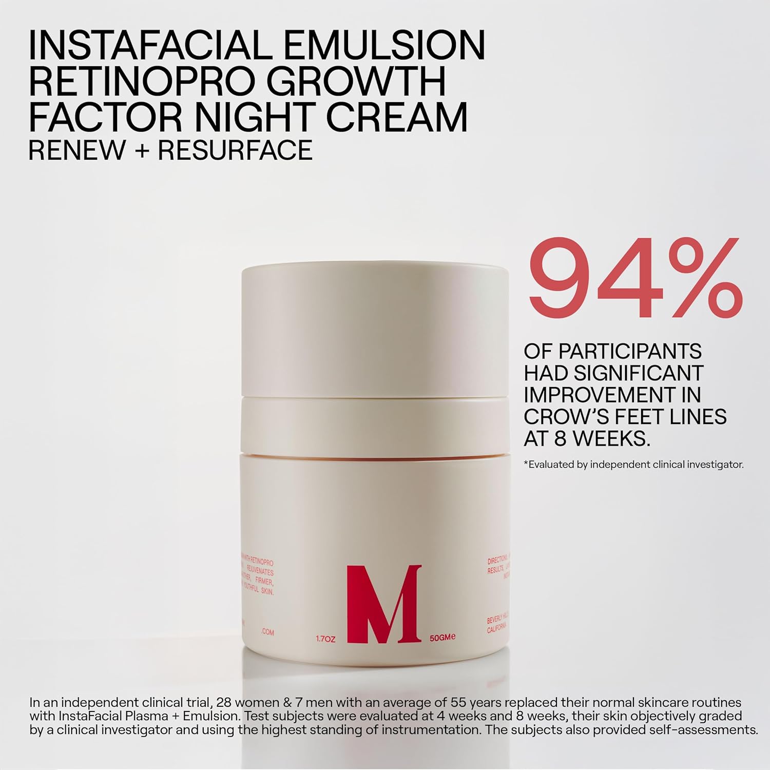 Dr. Diamond's Metacine InstaFacial Emulsion Retinopro Growth Factor Night Cream | Retinoid & Growth-Factor Complex with Niacinamide, Peptides & HA for Resurfacing, Skin Renewal & Hydration, 1.7 oz - Image 3