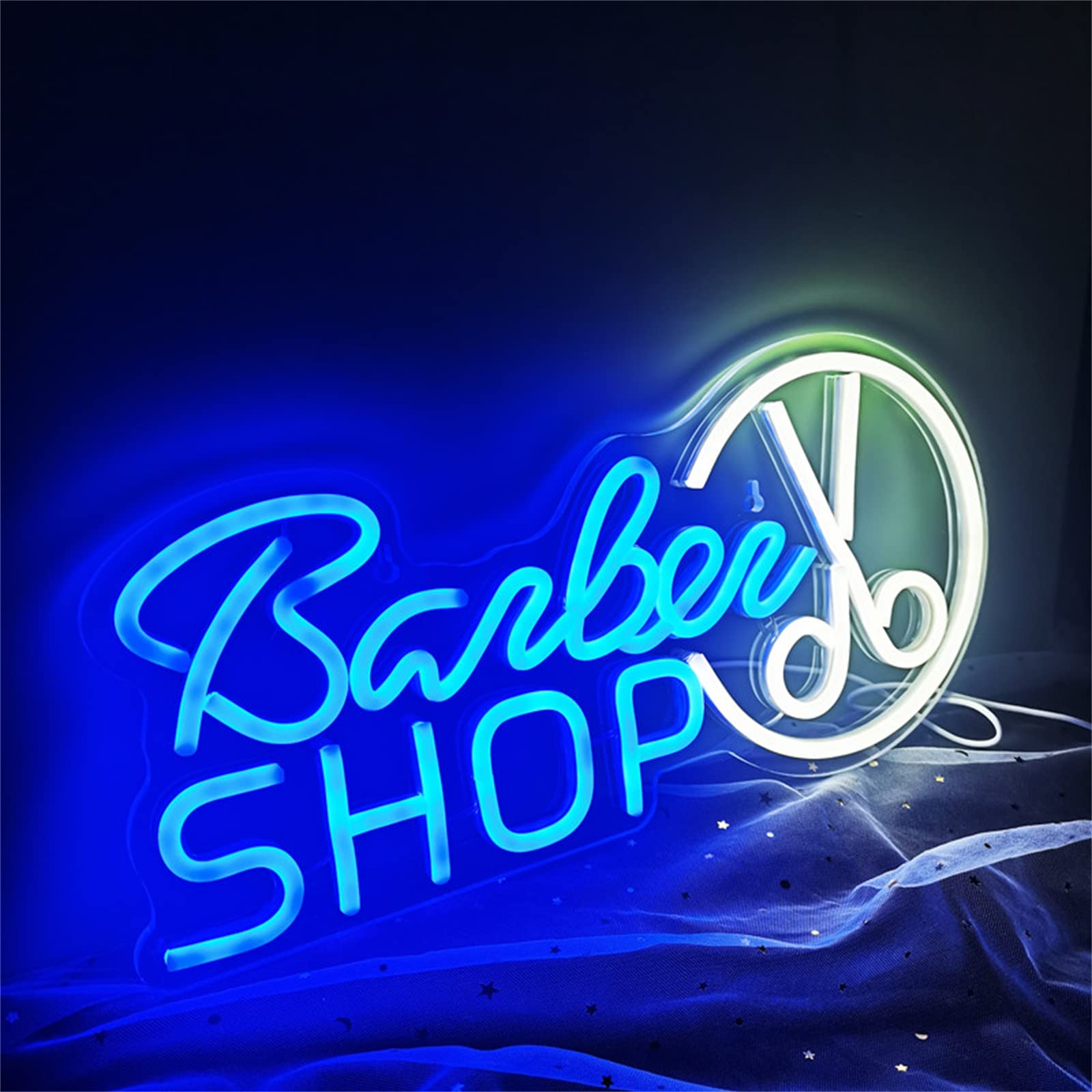 Letrero de luz de neón LED, Letrero de neón de barbería Personalizado, decoración de Ambiente, Luces de neón LED USB, Letrero luminiscente para Colgar en la Pared, 42X20cm