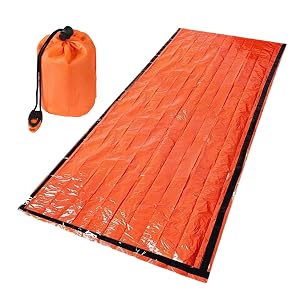 Survival Sleeping Bag - Thermal Sleep Bag Outdoor Sleeping Bags Compact Ground Mat with Whistle Camping Gear Sleep