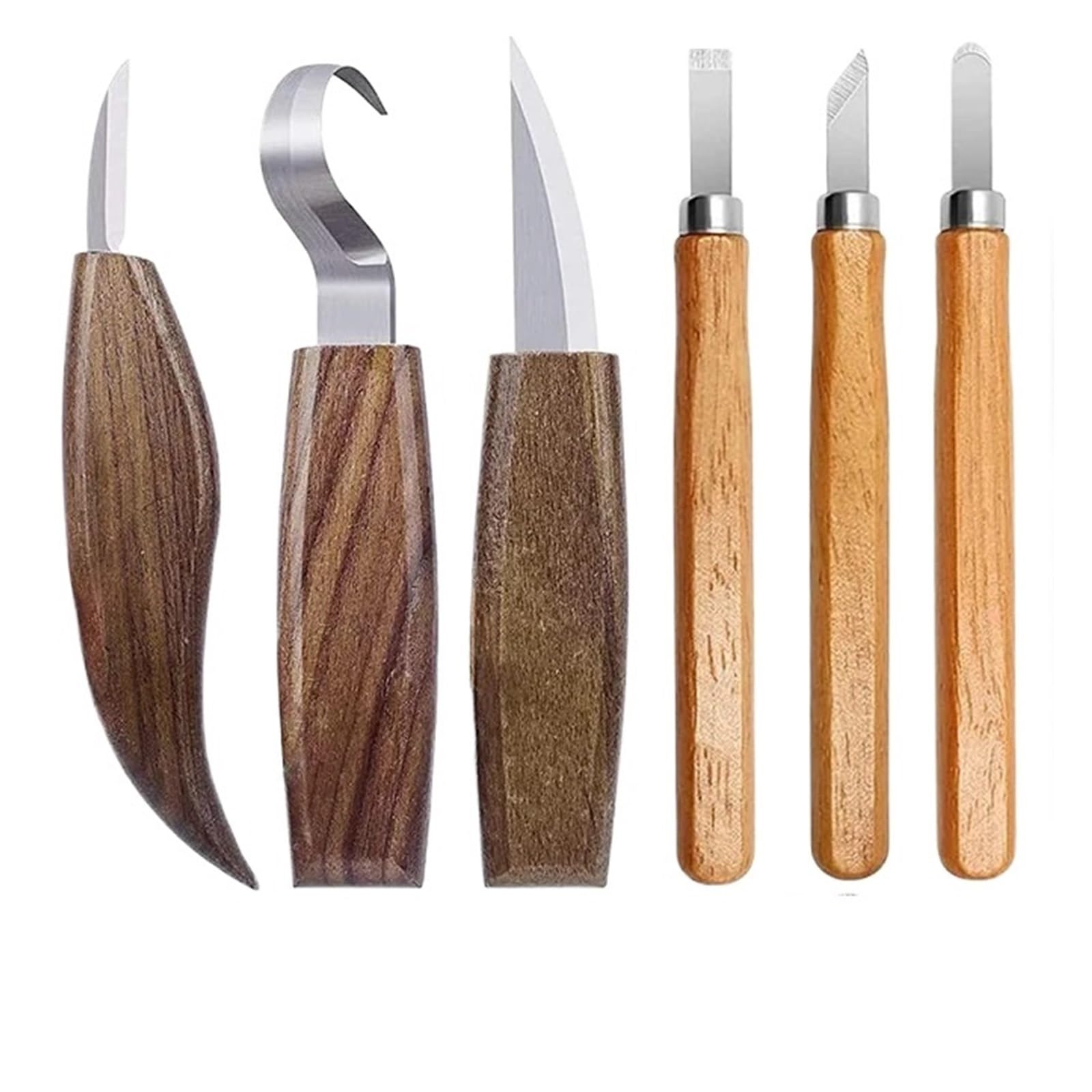 3/6 szt. Zestaw do rzeźbienia w drewnie zestaw dla początkujących obróbki drewna dzieci DIY(6PCS)