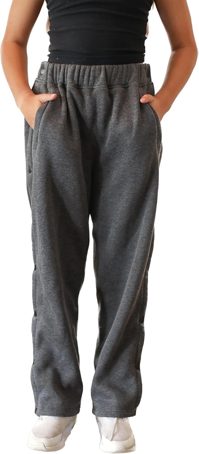 Funny Guy Mugs Unisex Polyester/Cotton Breakaway Sweatpants for Kids - Post-Surgery Snap Button Tear-Away Elastic Waist Pants