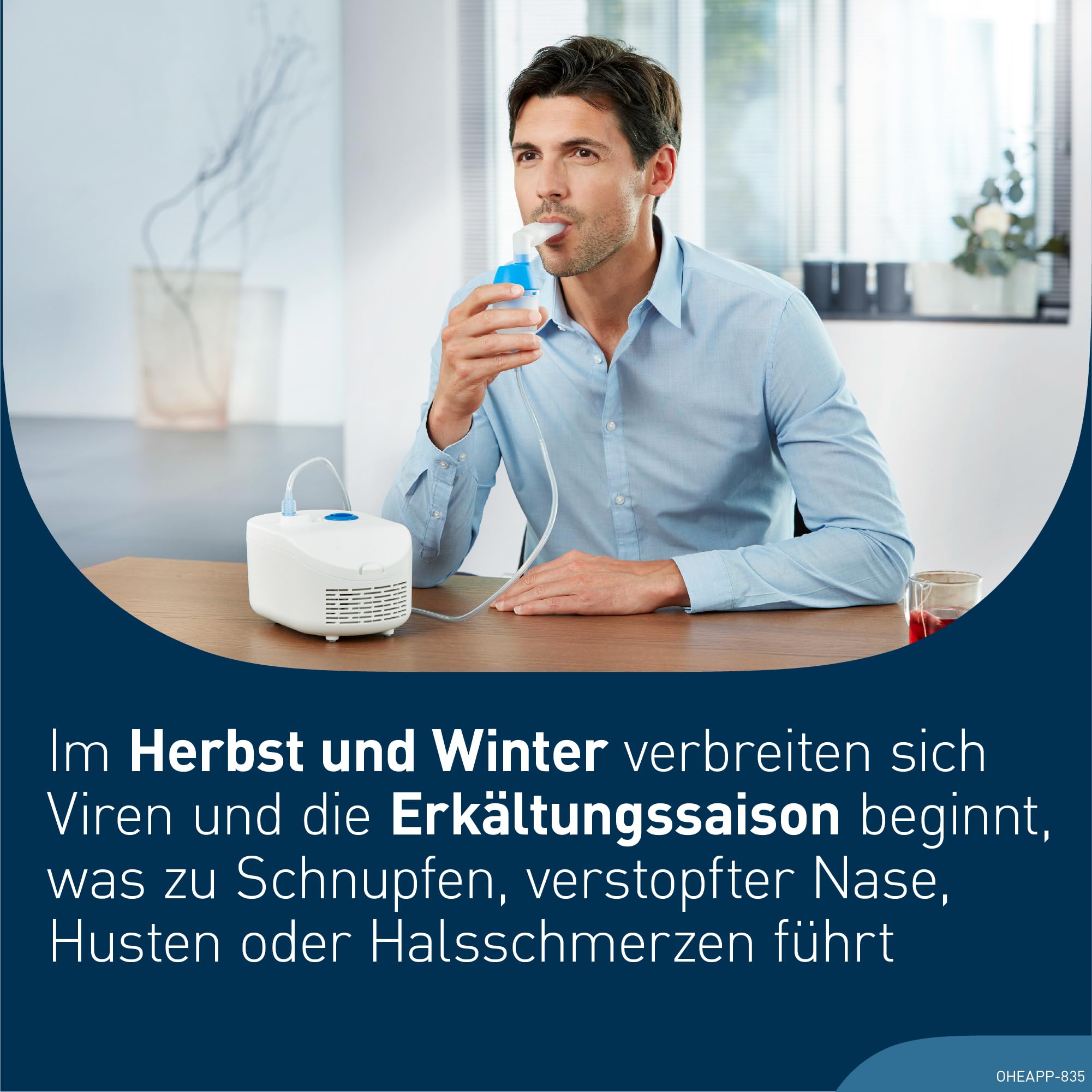 OMRON X102 Total Inhalationsgerät für Kinder & Erwachsene, mit Nasendusche | Vernebler zur effektiven Behandlung von Atemwegsbeschwerden das ganze Jahr hindurch, von Allergien bis Erkältung