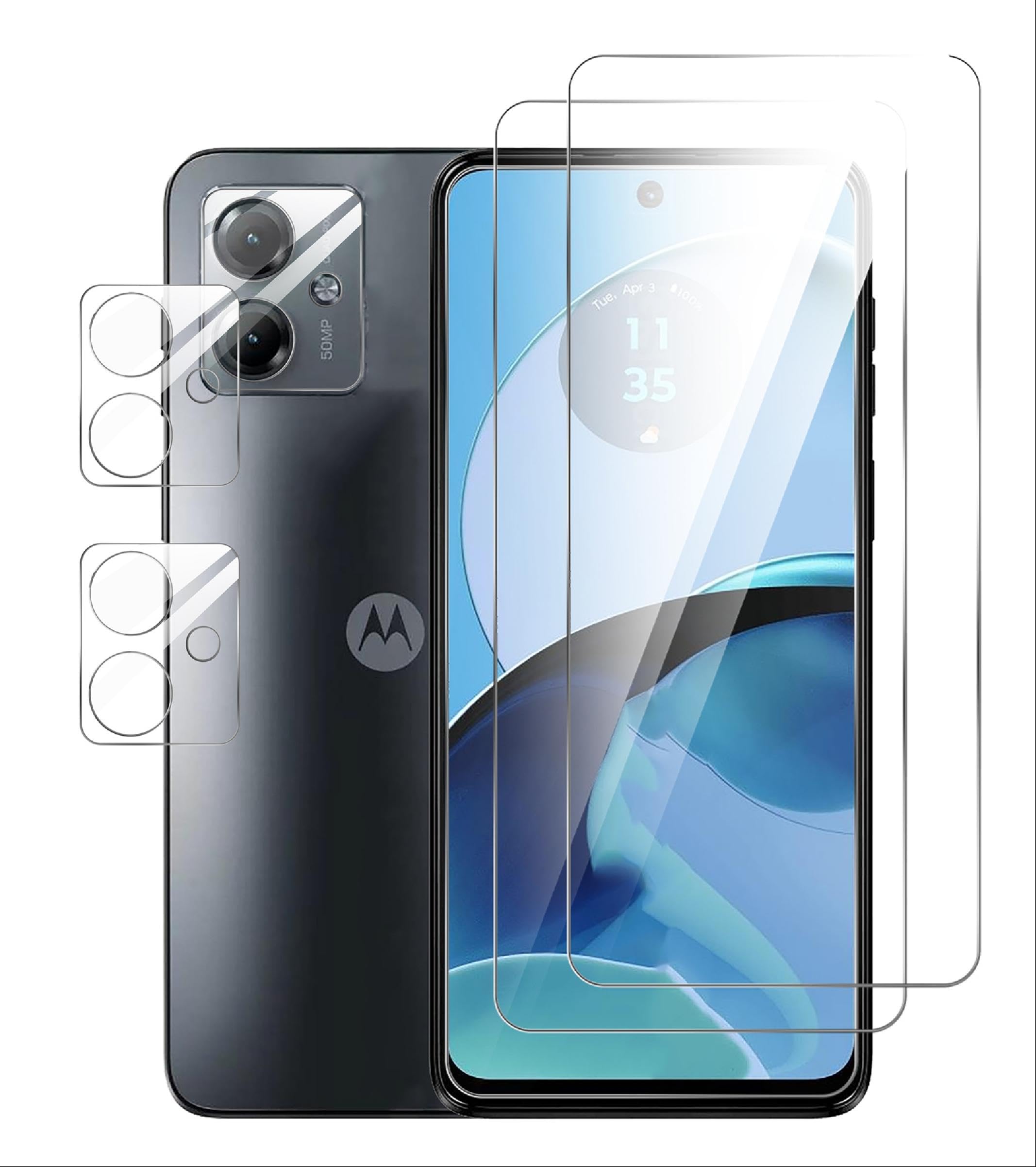 QULLOO [1 Pezzi Cover per Motorola Moto G14 + Pellicola Vetro Temperato