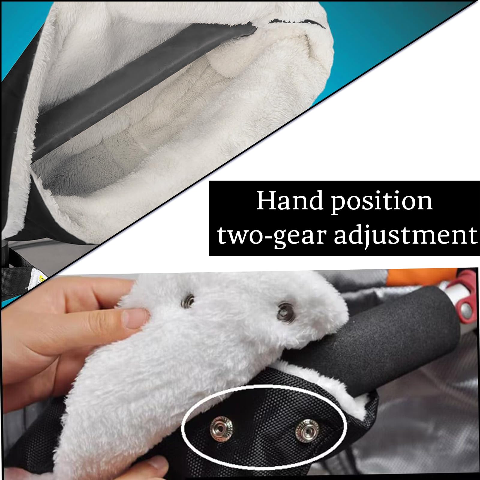 Guanti Passeggino, Scaldamani per passeggino, Inverno Impermeabile Guanti Passeggino, Nero Guanti Passeggino Scaldamani per Passeggino, Taglia Universale per Passeggino e Carrozzina