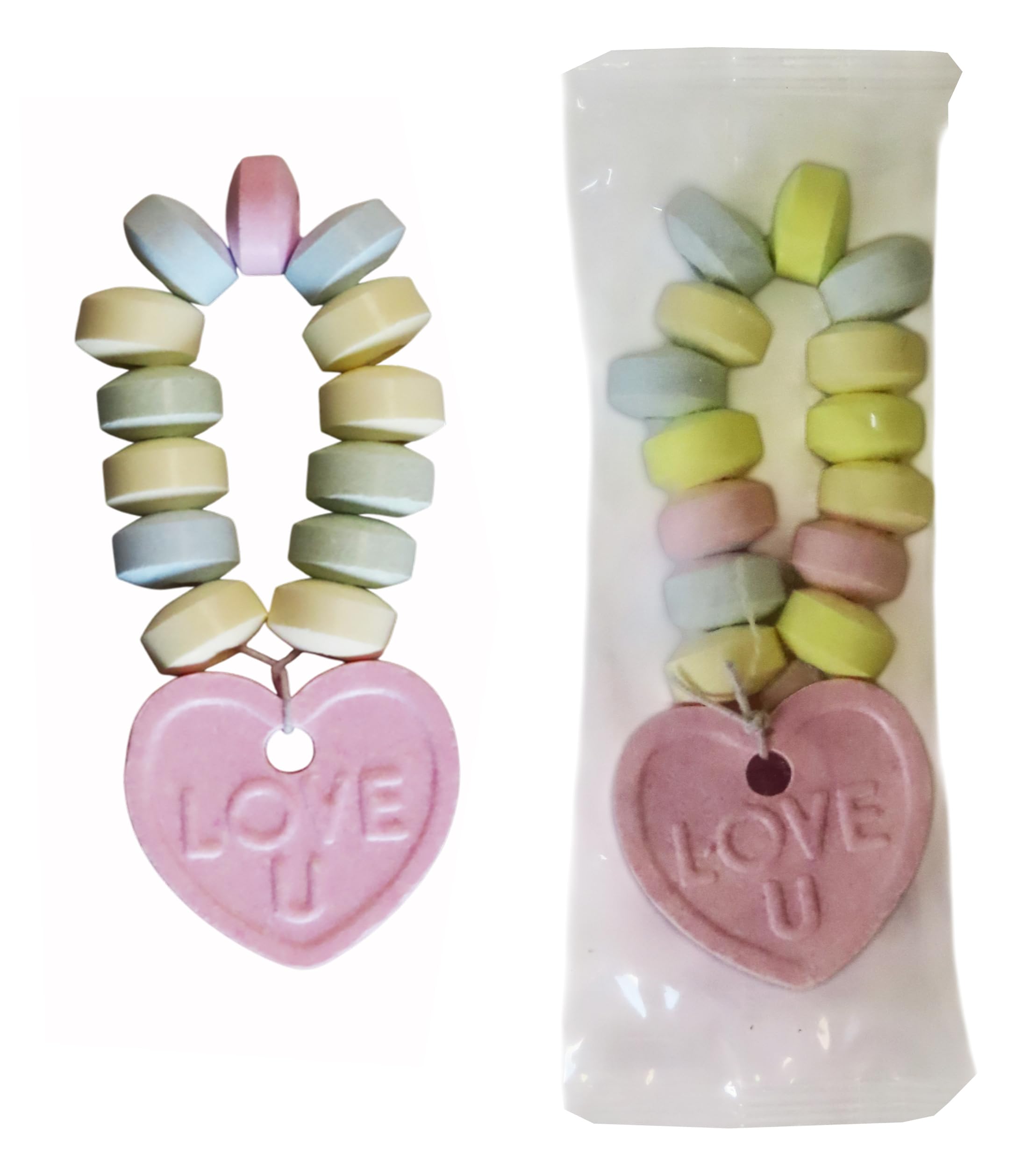 CAPTAIN PLAY Collares Corazón Grandes Cantidades – 800 uds. envueltas individualmente, 8kg – detalles boda & chuches a granel carnaval