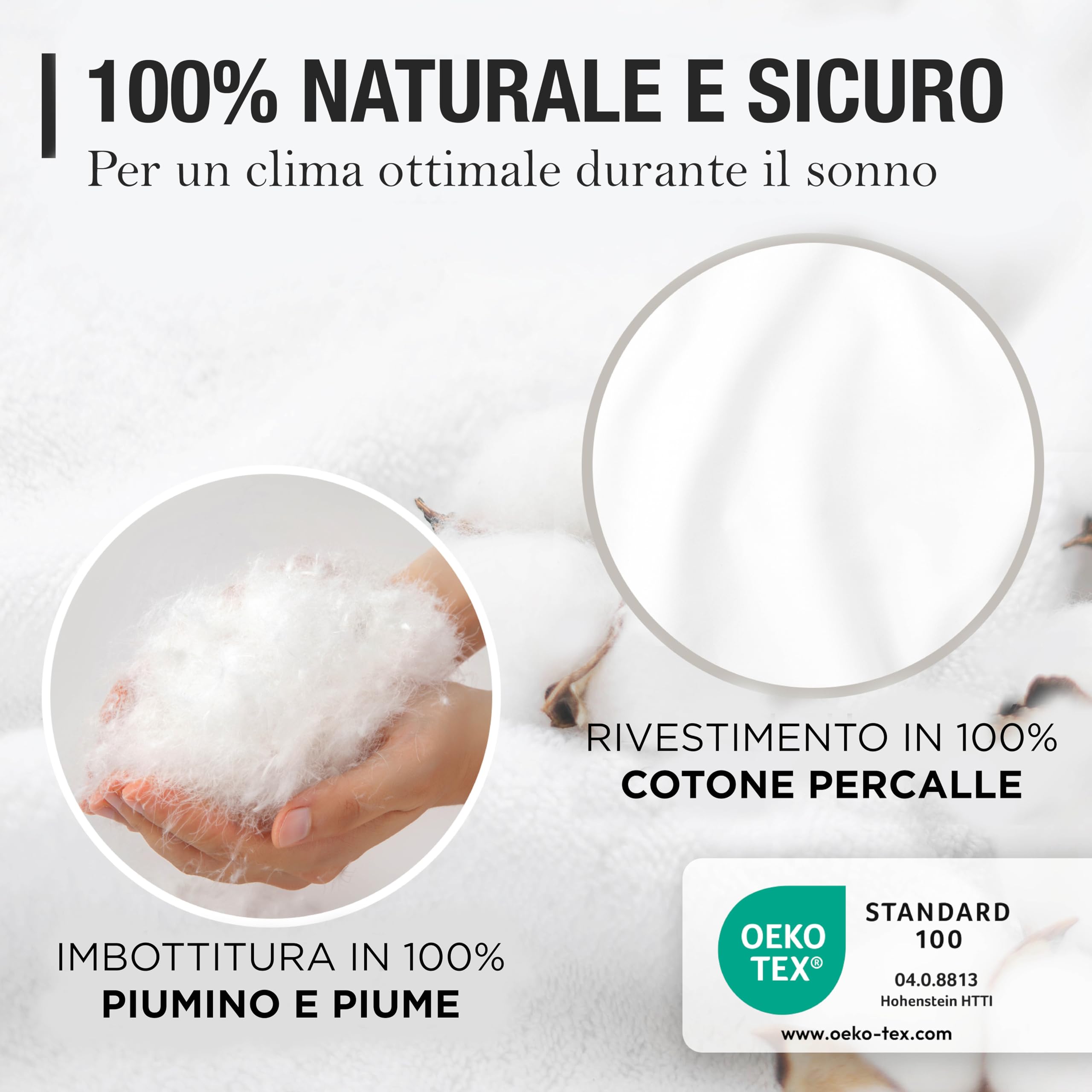 KNERST Piumino Estivo 260x240 - Piumino Letto Singolo/Piumino Matrimoniale in Piuma d’Oca - Trapunta Leggera 90% Piuma 10% Daune - Duvet Traspirante Lavabile Ökotex