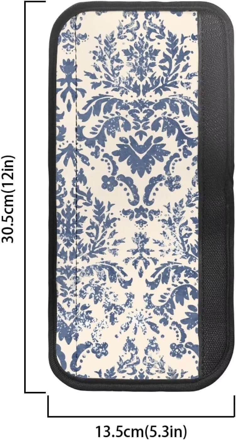 Retro Pattern Refrigerator Microwave Handle Covers Set of 2 Include 8PCS Anti-Skid Heat Resistant Protective Covers for Fridge Oven Keep Kitchen Appliance Clean Home Decor