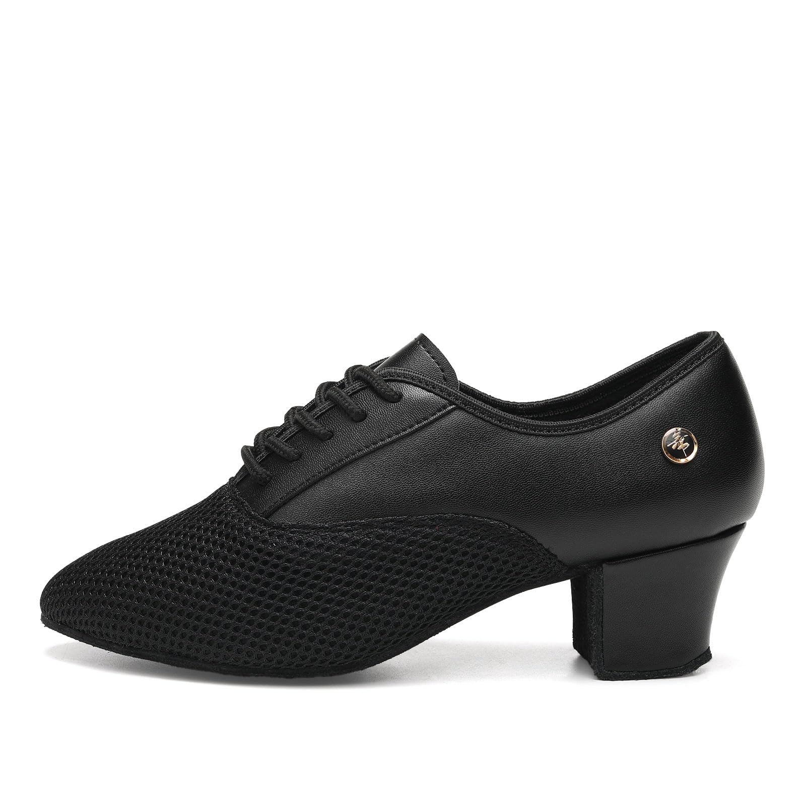 Mujer Zapatos de Práctica de Baile Latino Cerrado Zapatos de Danza de Salon Salsa con Cordones