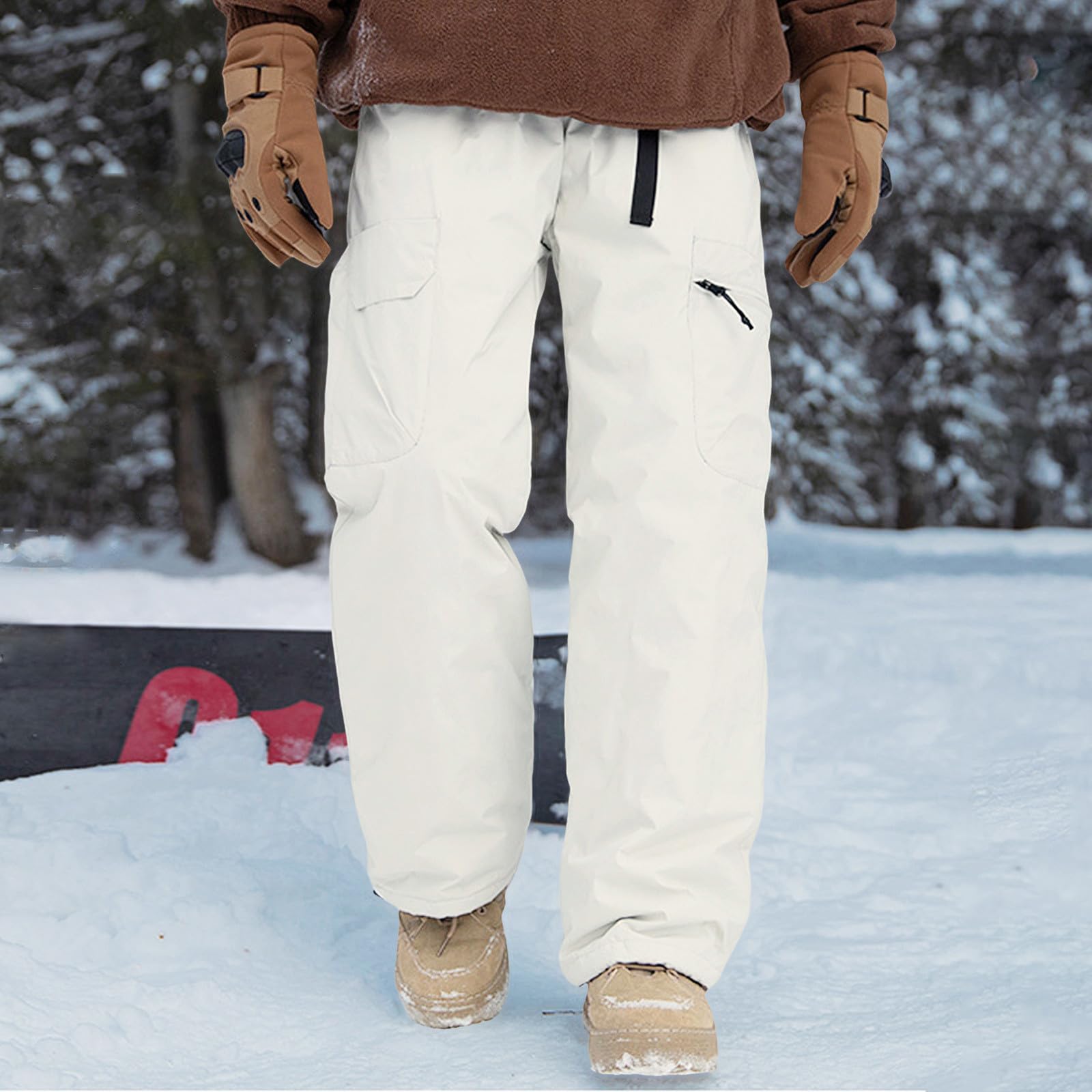 Lässige Herren Winter-Outdoor-Arbeitsbekleidung Zum Wandern Bergsteigen, Wasserabweisend Kältebeständig, Locker Sitzende Skihose für Paare (elastischer Bund) Freizeithose