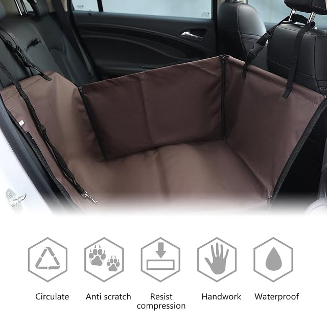 Foto 6 de 7 de PETCUTE Cubierta Asiento de Coche Perro Cubre Asientos Coche para Perros Hamaca de Coche Protector Coche…