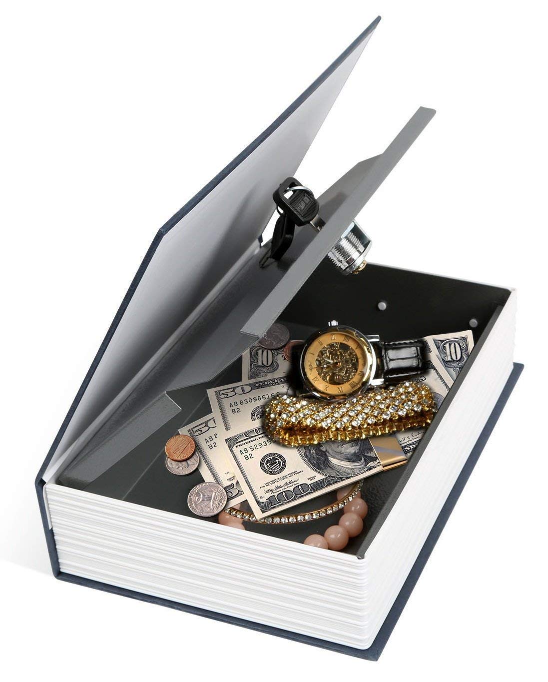 CPEX Dictionary Book Style Jewellery Money Safe Cash Vault Box Locker with Key for Home Office-image-41