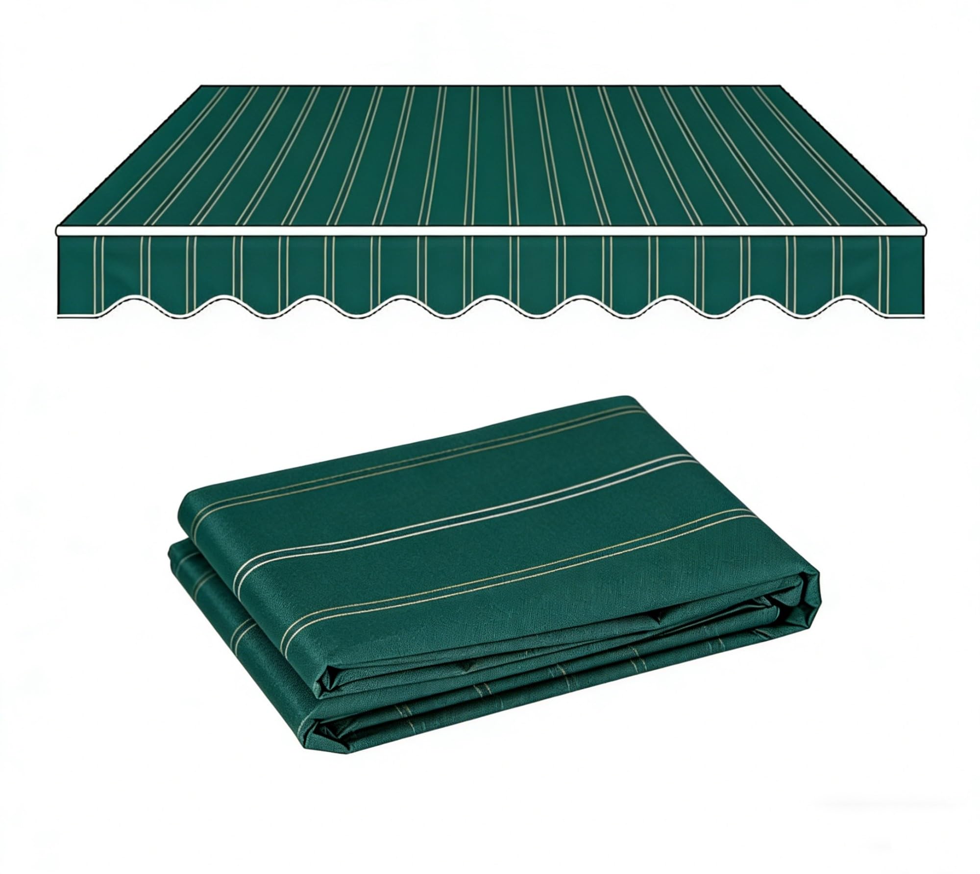 Toile de store rétractable imperméable Oxford PVC 3x2m pour patio