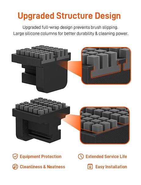 Nozzle Wiper for Anycubic Kobra S1/S1 Combo, Silicone Brush 360 Cleaning with PETG Holder, Quick Snap-On Installation, High-Temperature Resistant Nozzle Maintenance Tools(4 Packs)