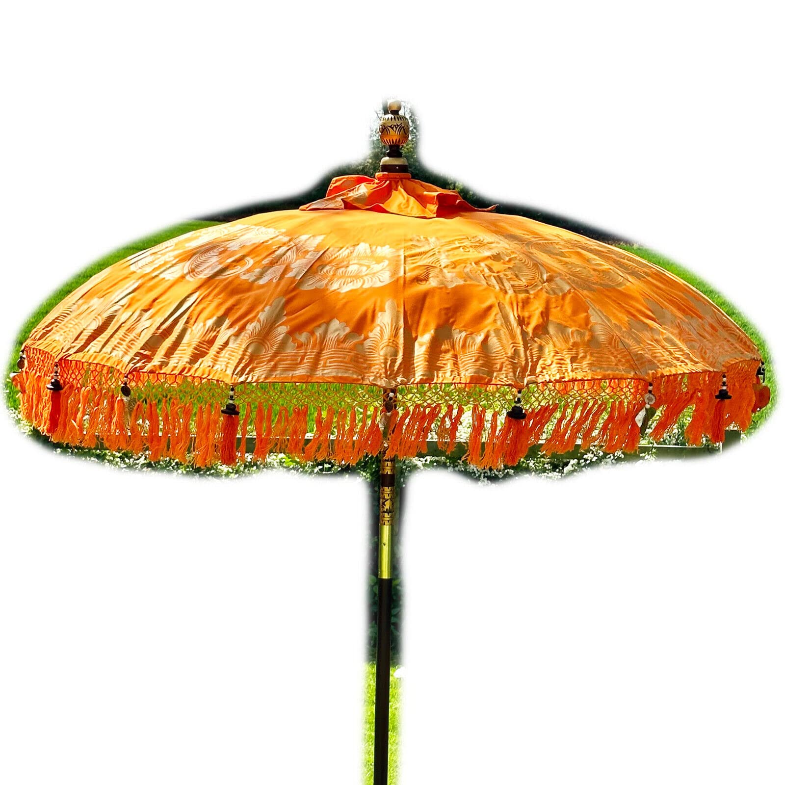 Darthome Bali Sun Parasol 2m Handmade Traditional Indonesian Garden Umbrella (Orange)
