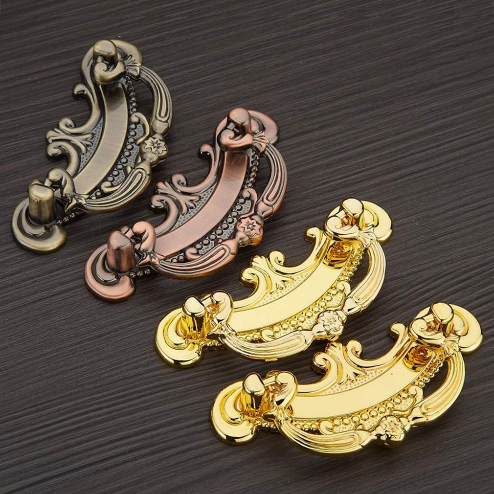 Niture Handles Door Knobs Drawer Handle Door Cupboard Drawer Bedroom Pull Handles Retro Cabinet Closet Door Handle Niture Hardware 8Pcs with Screws,Gold,96Mm(Gold,64 mm)
