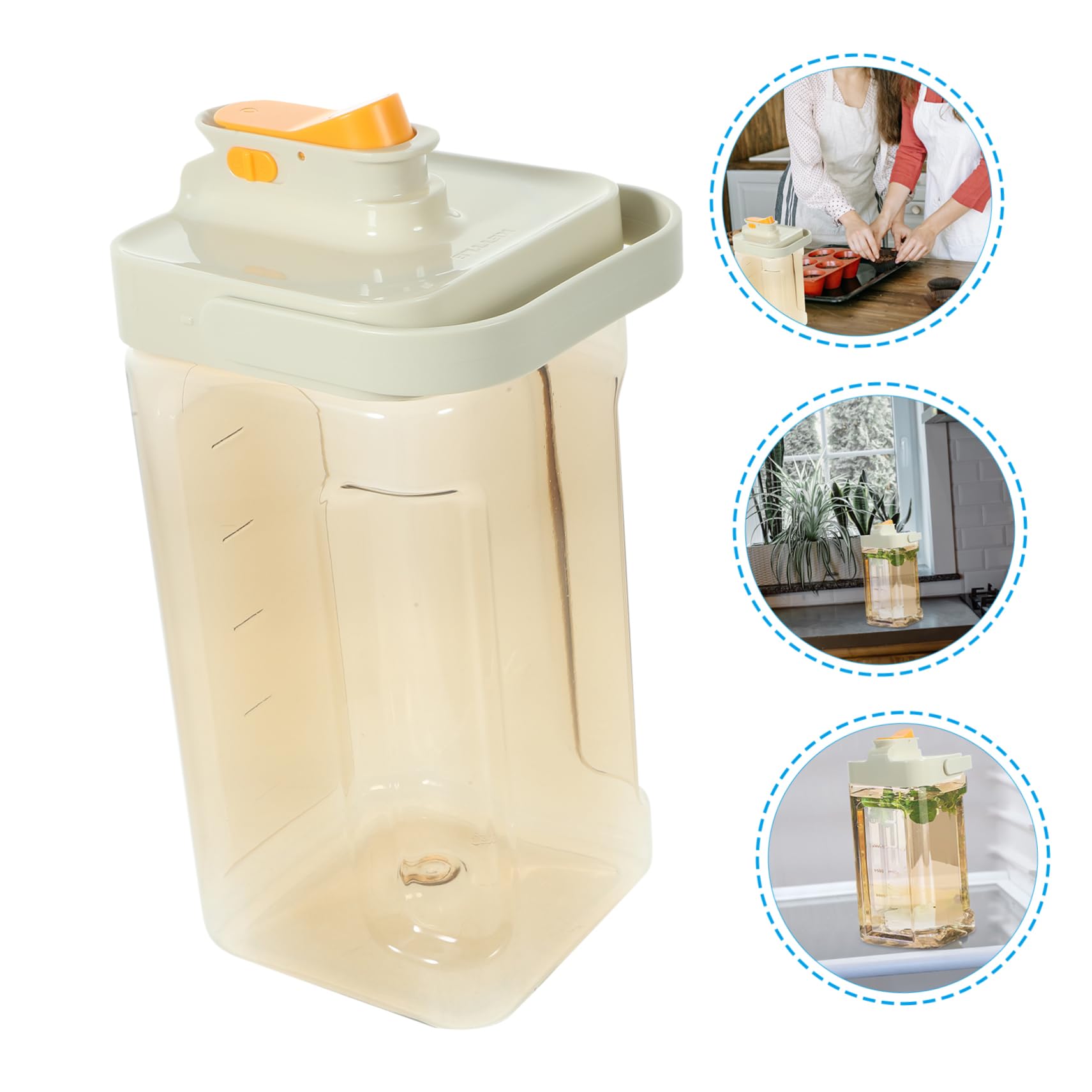 CATIEBYE Reusable Beverage Dispenser with Faucet Juice Drink Container for Fridge Material for Home Parties Easy to Use Leakproof Design