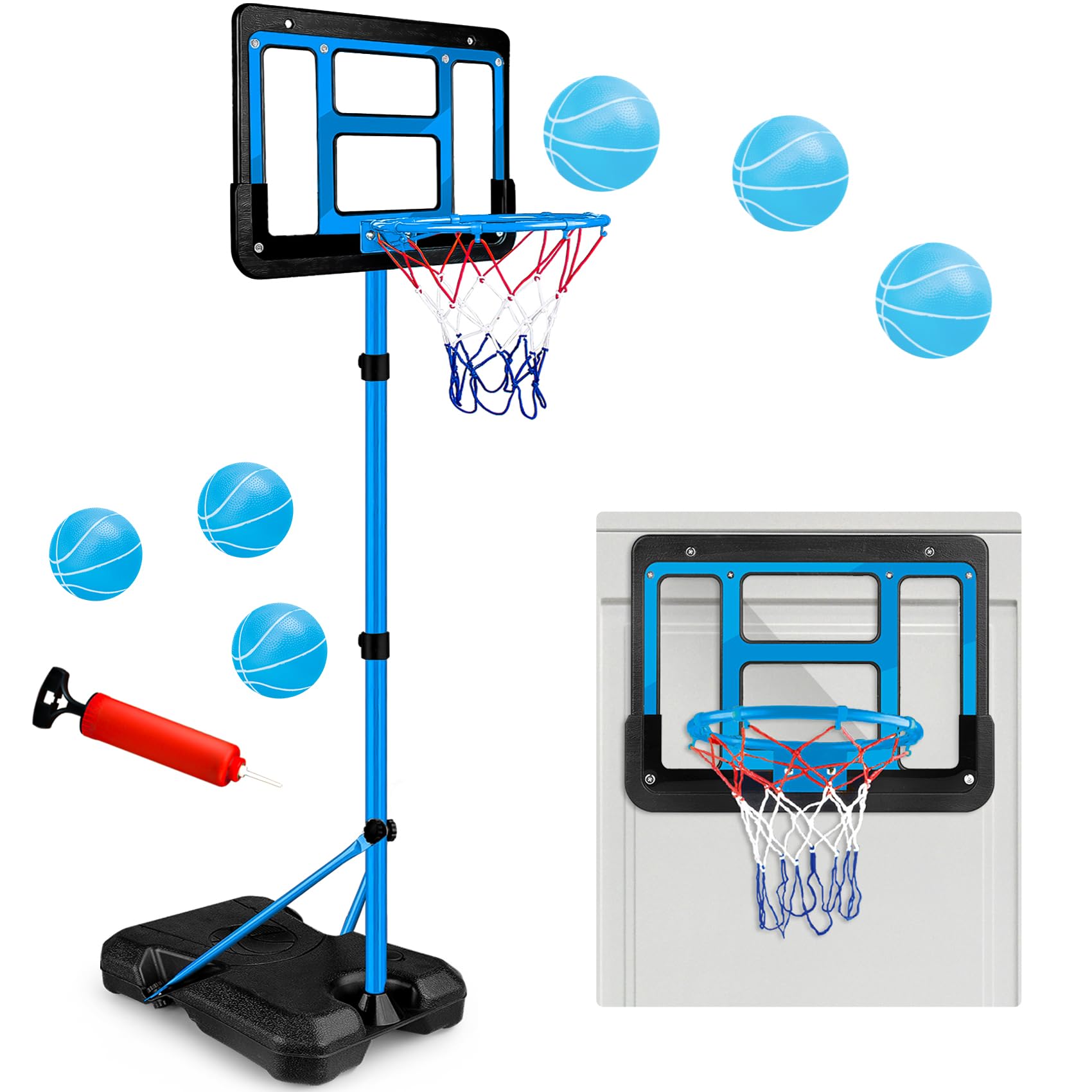 Kids Basketball Hoop, Adjustable Height Toddler Basketball Hoop Indoor Toys