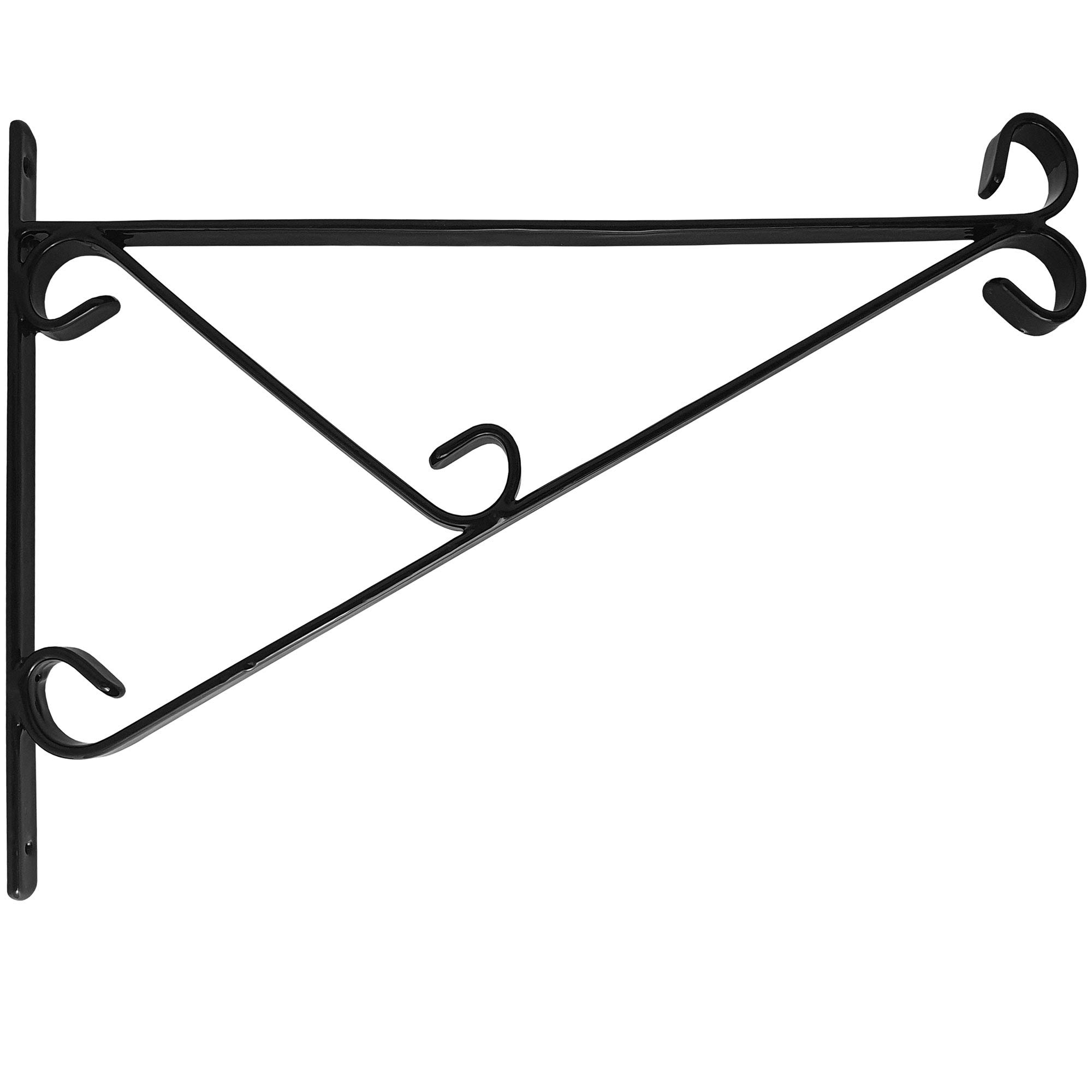 Elixir Gardens Heavy Duty Wrought Iron Hanging Basket Wall Bracket S, M, L, XL - Black | Various qty available (from 1 to 40) | x 5, large 16 inch