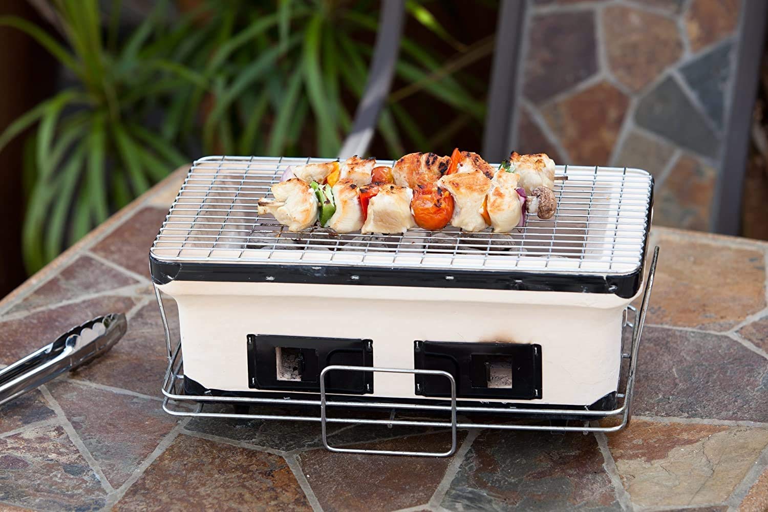 Supporto per barbecue, Apparecchio for cucinare con piastra for barbecue da esterno pieghevole portatile for il campeggio