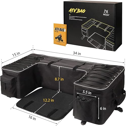 Miniatura 7 de Bolsas de almacenamiento para ATV con funda extra impermeable y cremalleras mejoradas, bolsa ATV con asiento trasero para pasajeros