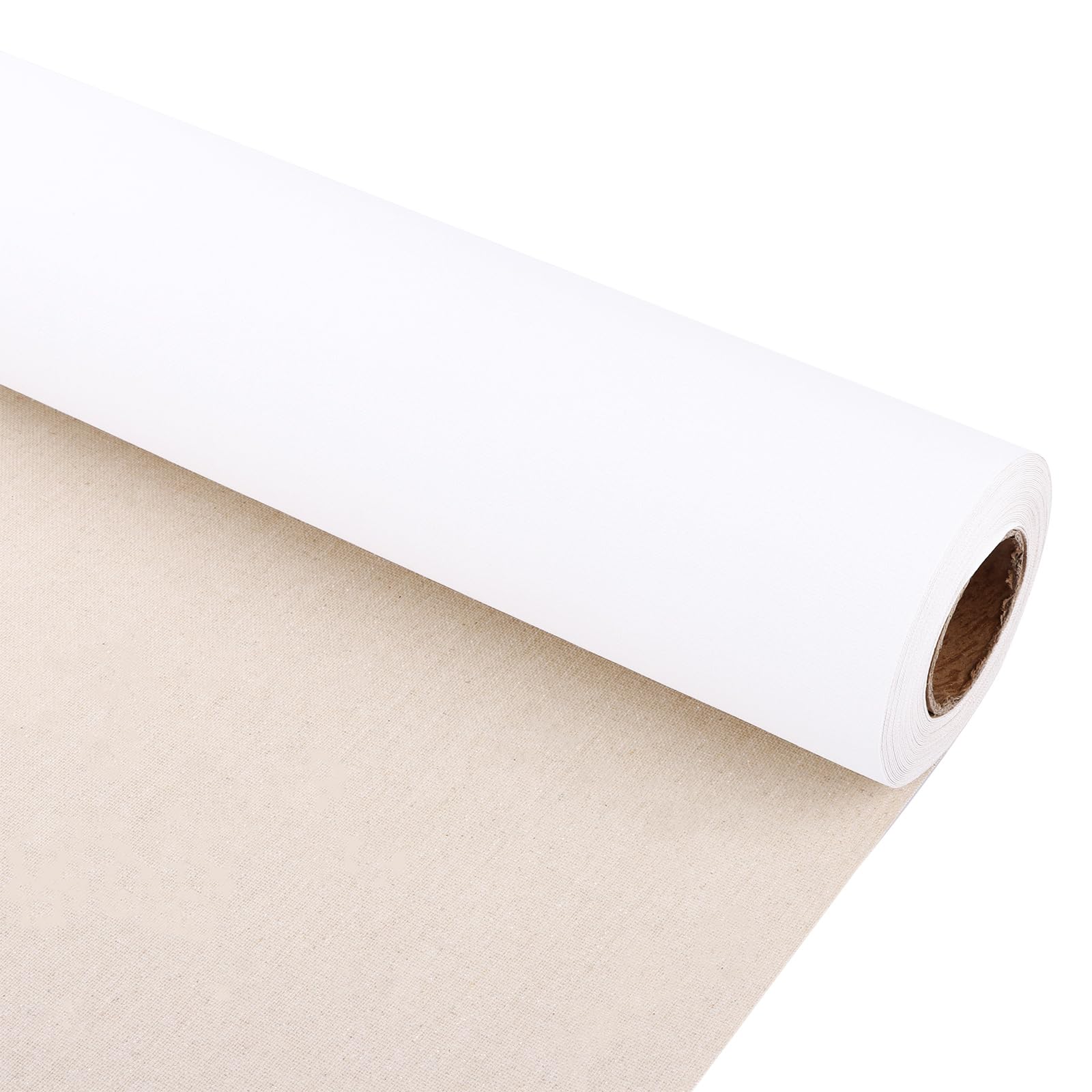 Rotolo di tela di lino, 38 cm x 10 m, rotolo di tessuto per pittura a grana fine, tela artistica con texture naturale, per pittura ad olio e acrilico