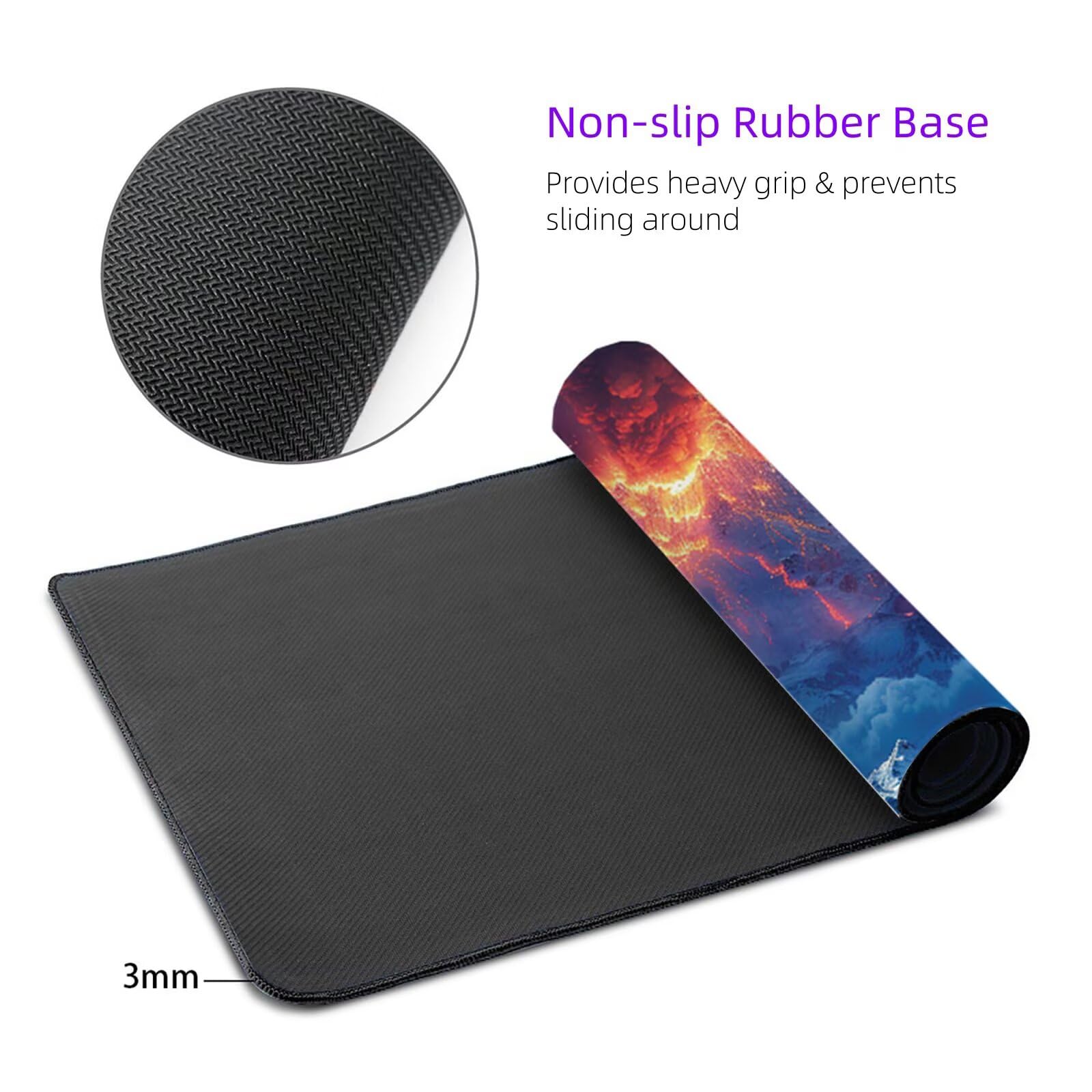 Alfombrilla Ratón Azul Alfombrilla Escritorio Volcán Mouse Pad Gaming Duradera, Mouse Pad Grande Gaming Mejora Precisión y La Velocidad, Antideslizante Desk Mat para PC, Oficina 1600x800x3mm Y2-201