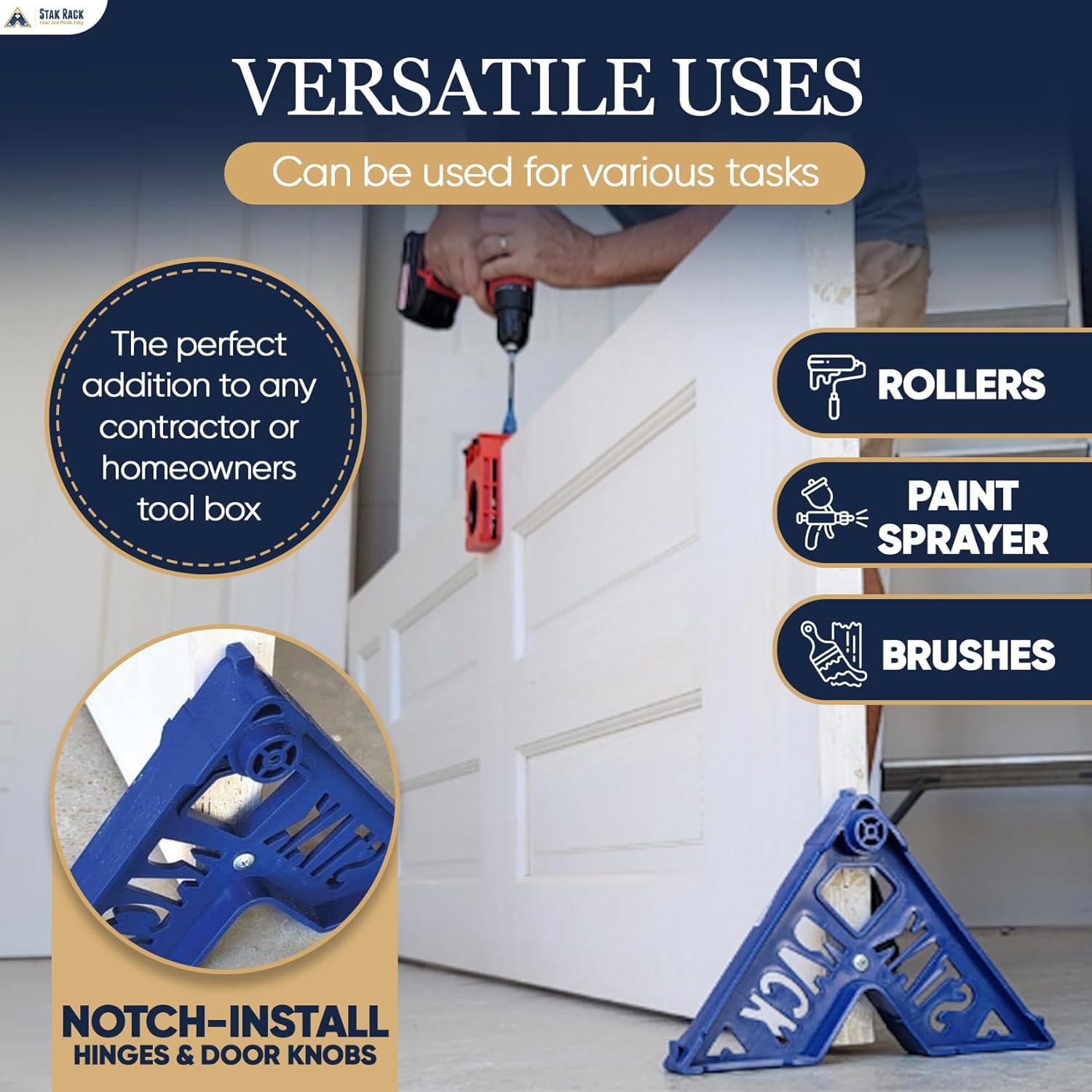Stak Rack Blue Heavy-Duty Plastic 12-Pack Painting Tool