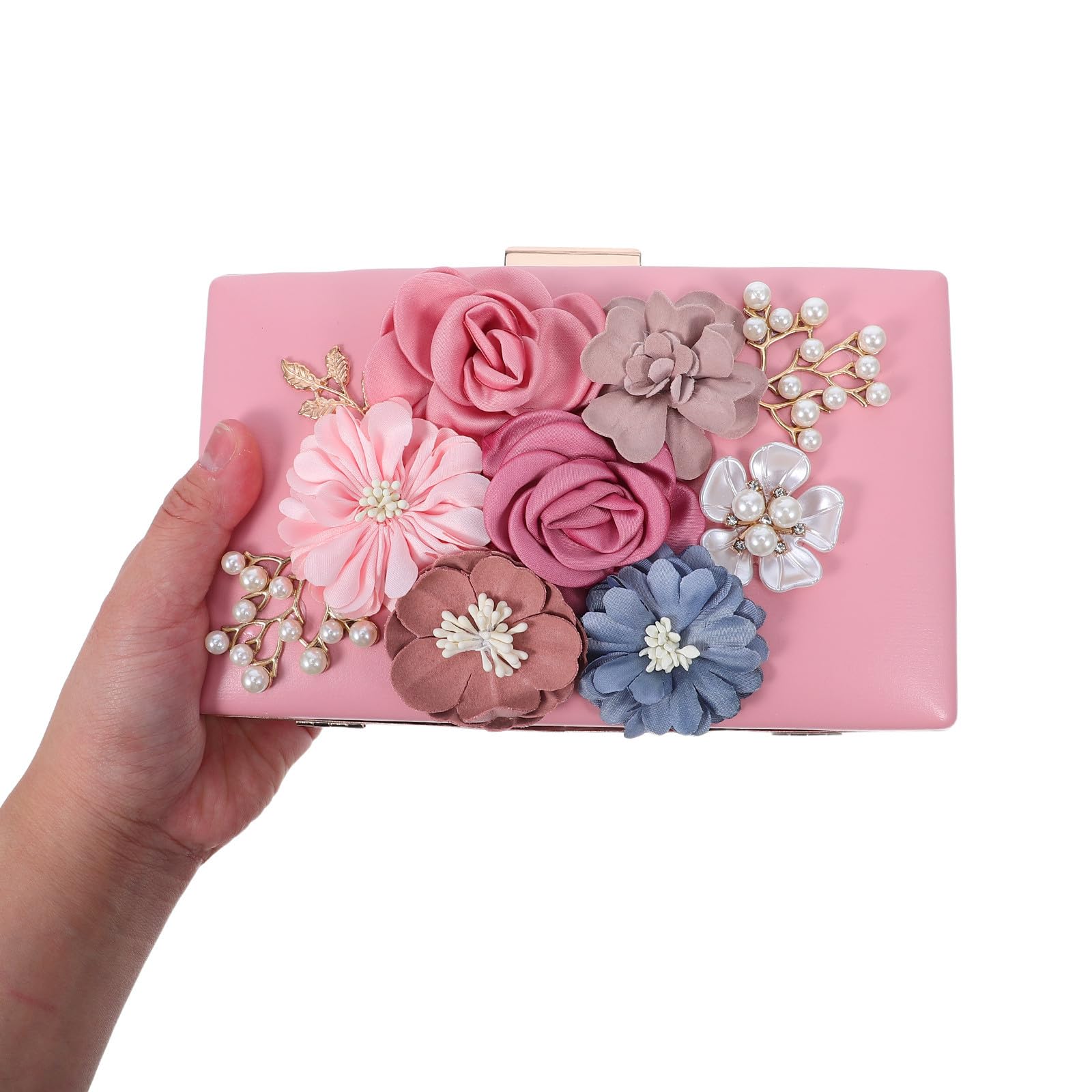 Gatuida Pochette floreale da donna, borsetta rosa da, 8x5x2