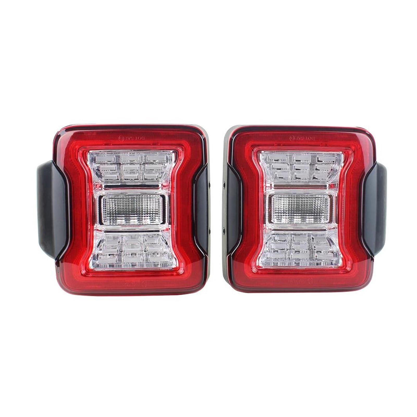 Luz Trasera para Jeep Wrangler JK 2007-2018. Conjunto de Luces traseras: Luces de Freno, luz de Marcha atrás, Luces diurnas LED (versión Europea Transparente).