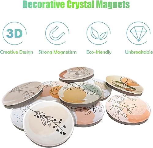 Miniatura 2 de 12 imanes de vidrio para refrigerador, imanes magnéticos fuertes para refrigerador, imanes de cristal de mármol para nevera, decoración para cocina,