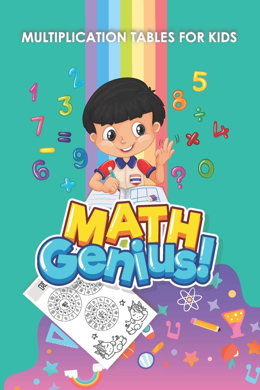 Math Genius -Multiplication tables for kids: MATH WORKBOOK - Multiplication tables from 1-12. 80-page exercise book with multiplication tables for ... for easy memorization. Age 8 + (Volume 1)