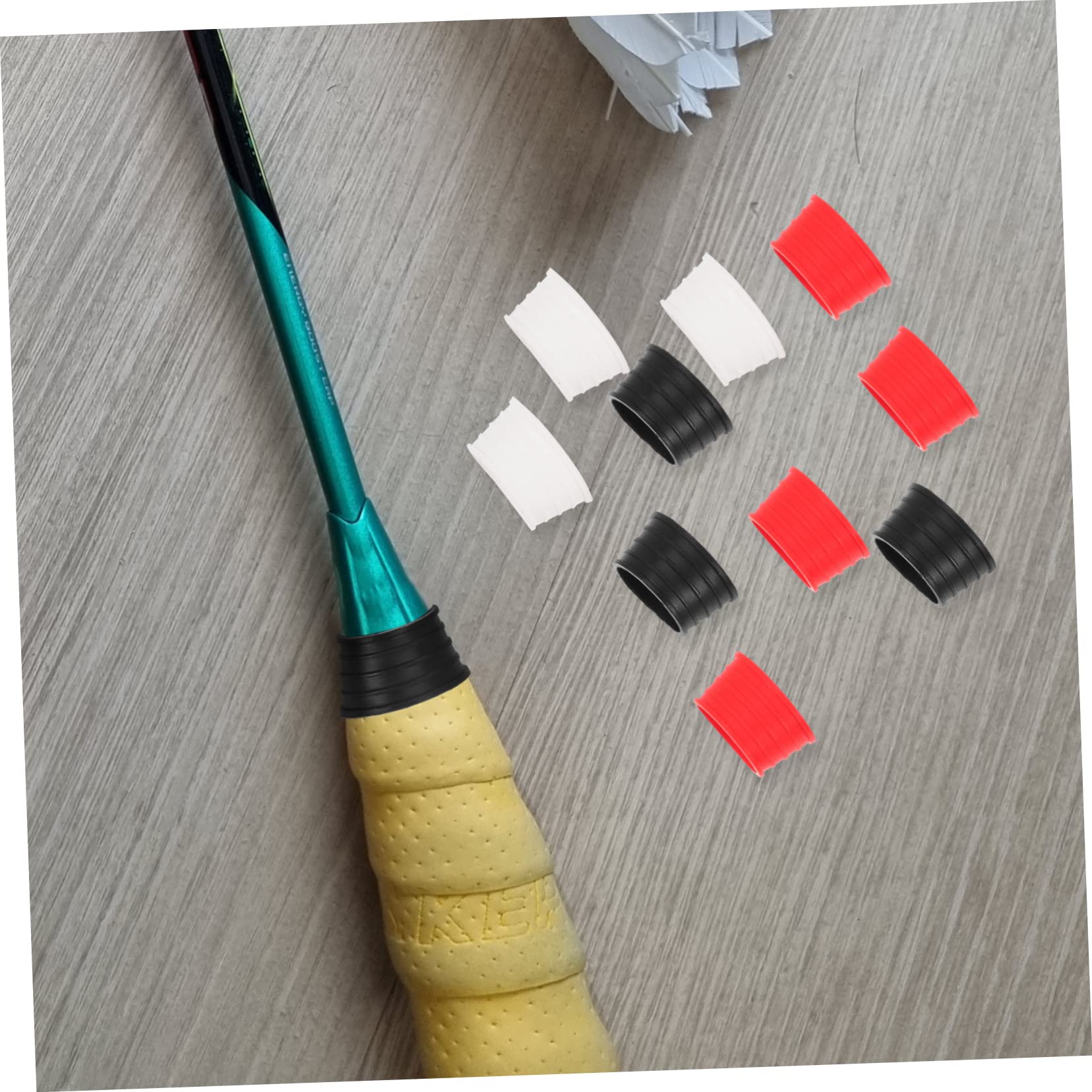 INOOMP 60 Pz Antisudore per Racchette da Tennis Impugnature in Silicone per Racchetta Anelli per Racchette da Tennis Racchetta da Squash Battito di Silicone Piccolo Gel di Silice