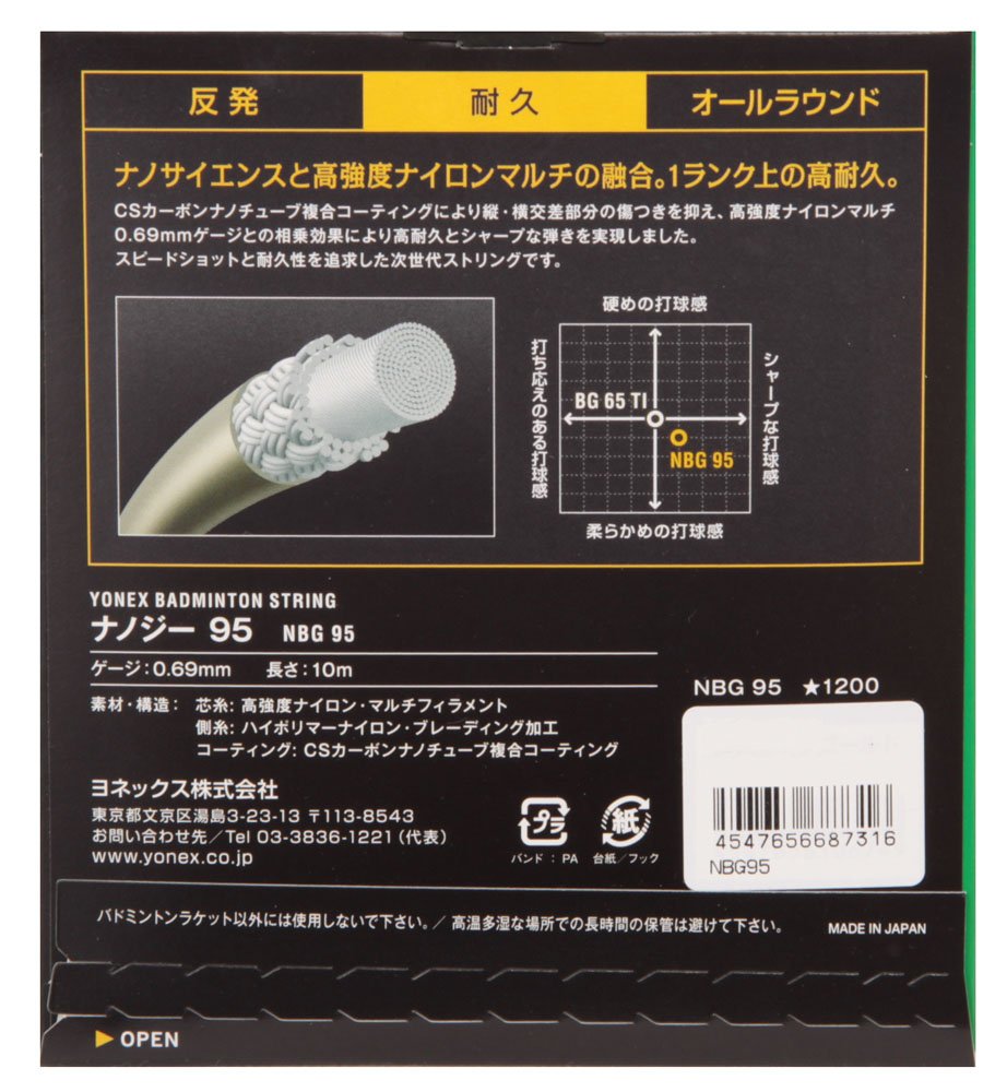 Amazon | ヨネックス(YONEX) バドミントン ストリングス ナノジー95