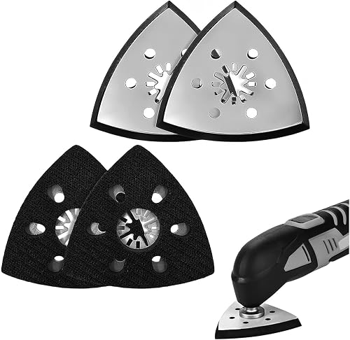 Flivra 4 Pezzi Piastra Di Levigatura Triangolare 93 Mm Per Multitool E Levigatrice Delta, Piastra Abrasiva Multiuso Per Legno, Plastica Rigida E Stucco, Modello KA10010007FU