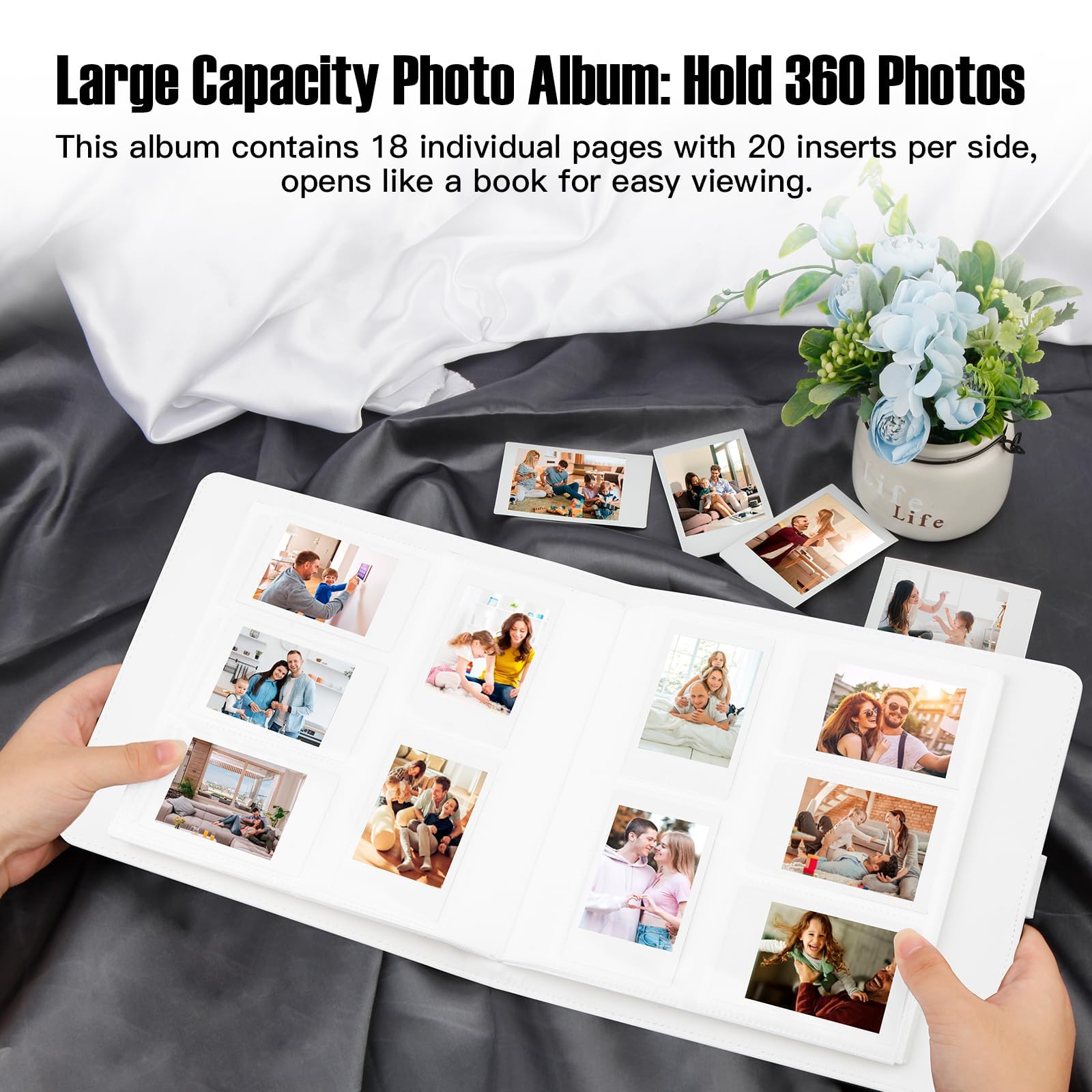 Veicevol Álbum de fotos de 360 bolsillos para cámara Fujifilm Instax Mini