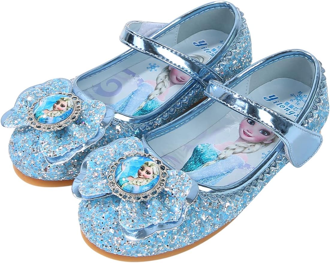 Girls' Flat Heels Princess Shoes Frozen Elsa Anna Sequins Costume Purple Silver Blue Pink Sweet Halloween Christmas Birthday Carnival Cosplay