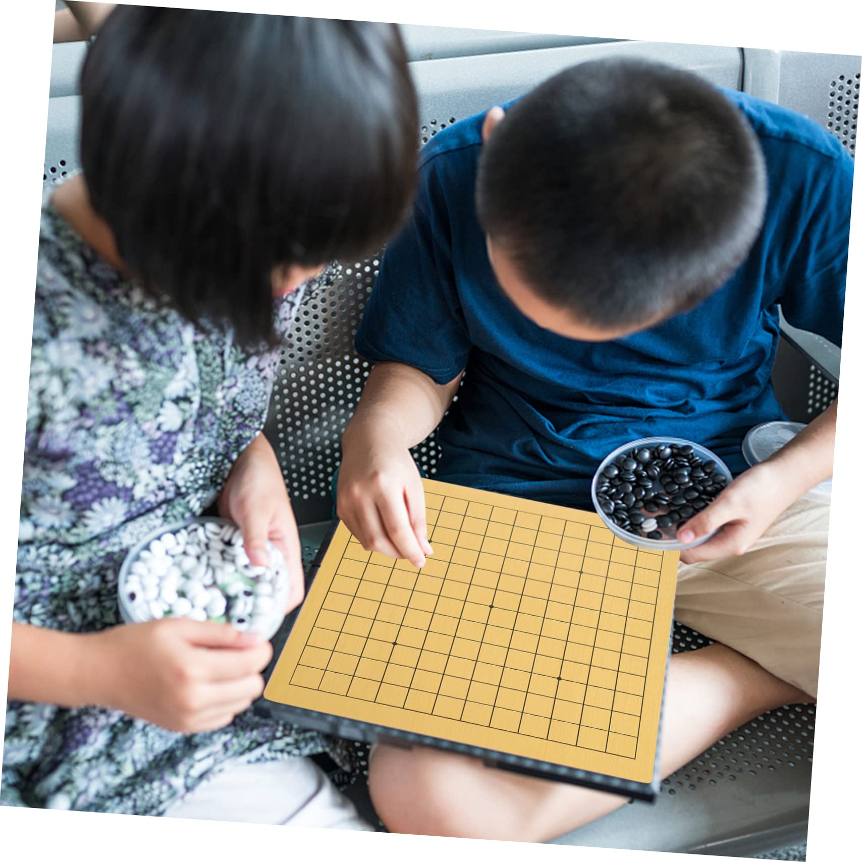 Milisten Jeu de Go en Bois 2 Pièces Plateau Pliable Stable, Planche Double Face pour Garçon et Filles et Voyages