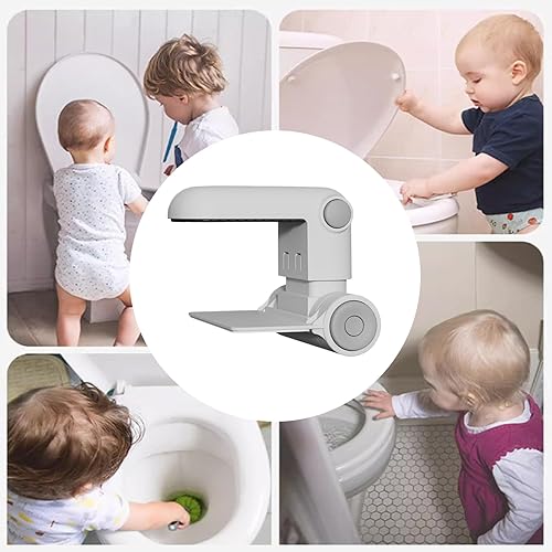 Miniatura 6 de Cerradura de seguridad para inodoro para bebés, pestillo de tapa de inodoro a prueba de bebés, dispositivo de bloqueo de baño a prueba de niños para