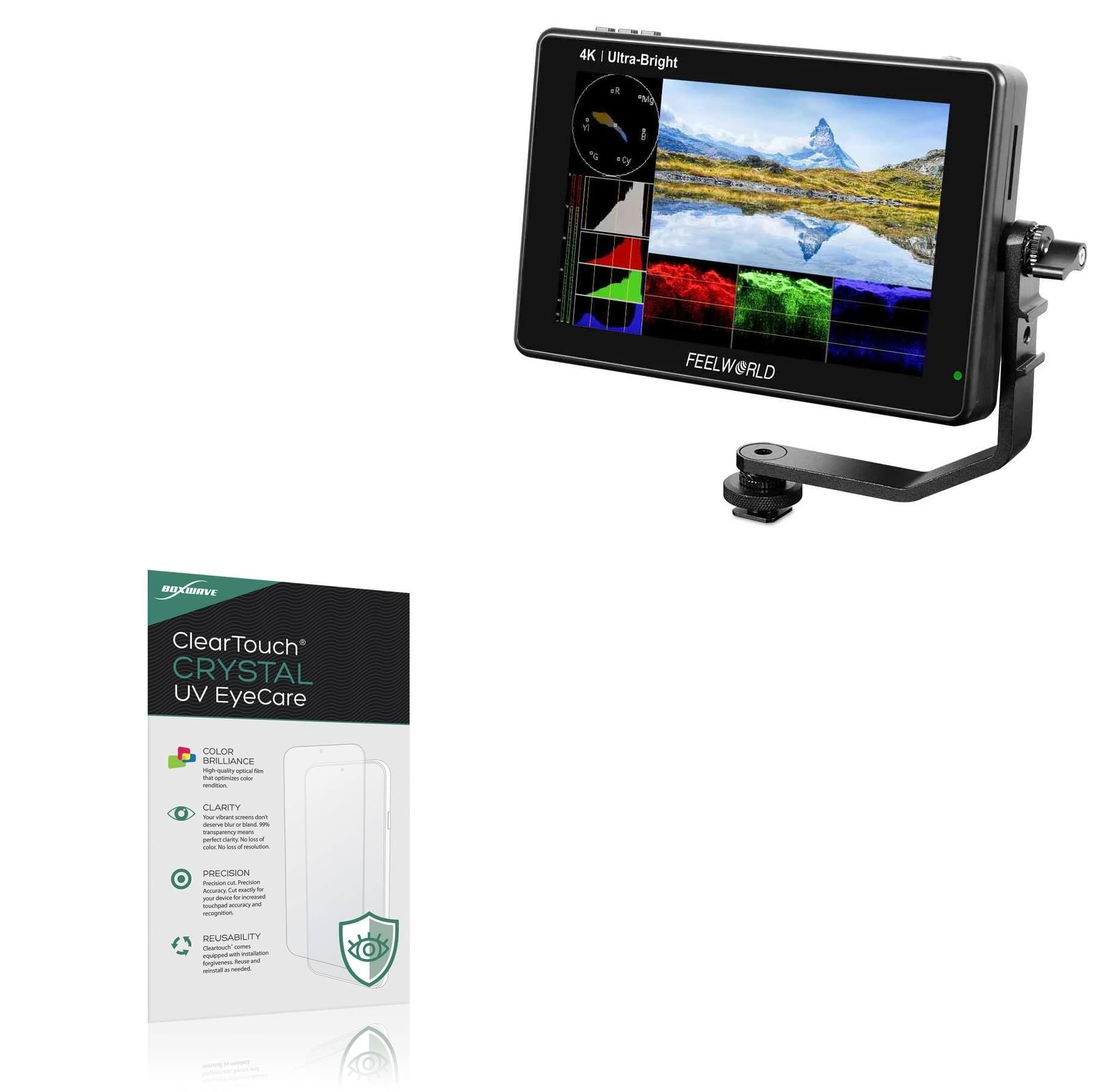 BoxWave Screen Protector Compatible With FeelWorld LUT7 - ClearTouch Crystal Anti-UV EyeCare (2-Pack), Filters out Harmful Blue Light Reduce Fatigue