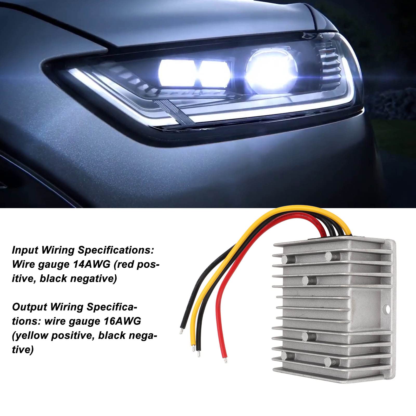 CHICIRIS Convertitore di Tensione del regolatore: Ingresso 12 V/24 V, Uscita 13,8 V, Protezione di Sicurezza Intelligente, Prestazioni Elevate, Design Compatto, Ampie Applicazioni