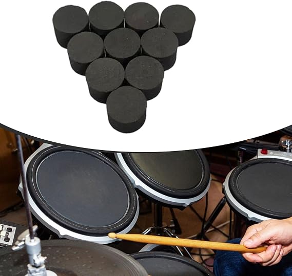 10Pcs Drum Trigger Sponge Column for DIY Silent Electronic Drum Training Replacement with Stand, 19x20mm