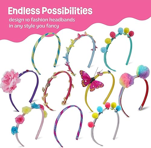 Miniatura 3 de Kizcmvre Kit de fabricación de diademas kit de fabricación de diademas para niñas, artes y manualidades para niños de 8 a 12 años, accesorios para