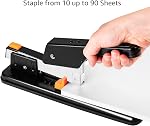 Amazon Basics Heavy Duty Stapler, 90 Sheet High Capacity, Large Office Stapler with 1000 Staples, Black