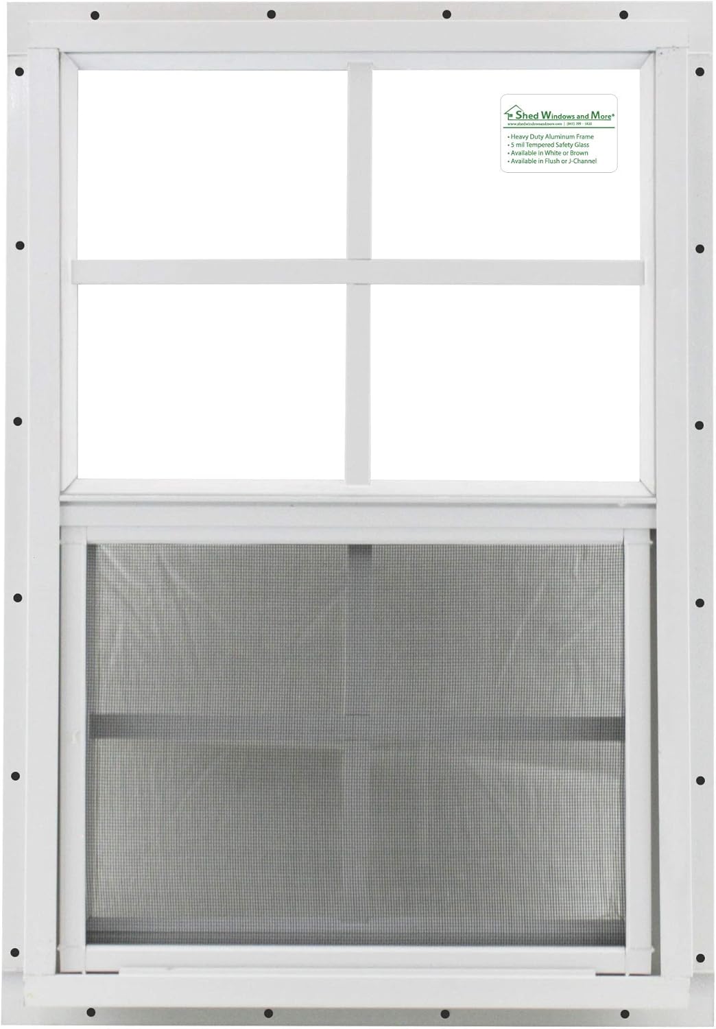 Shed Window 14 X 21 White J-Channel Mount Safety Glass