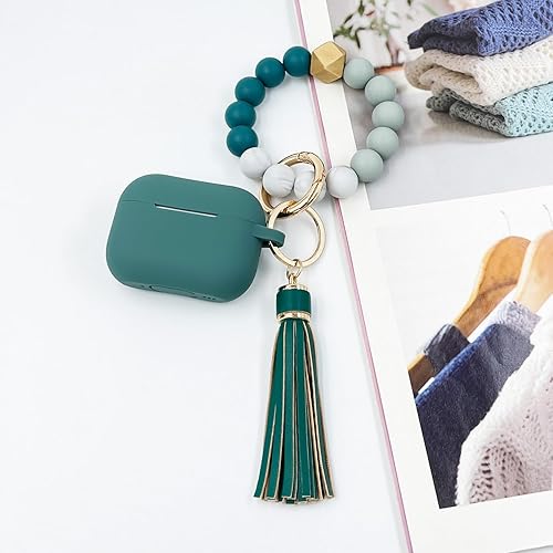 Vista 38 de Funda compatible con Airpods Pro de 2ª generación 2022, funda protectora de silicona suave con llavero de pulsera para Apple Airpods Pro 2 funda