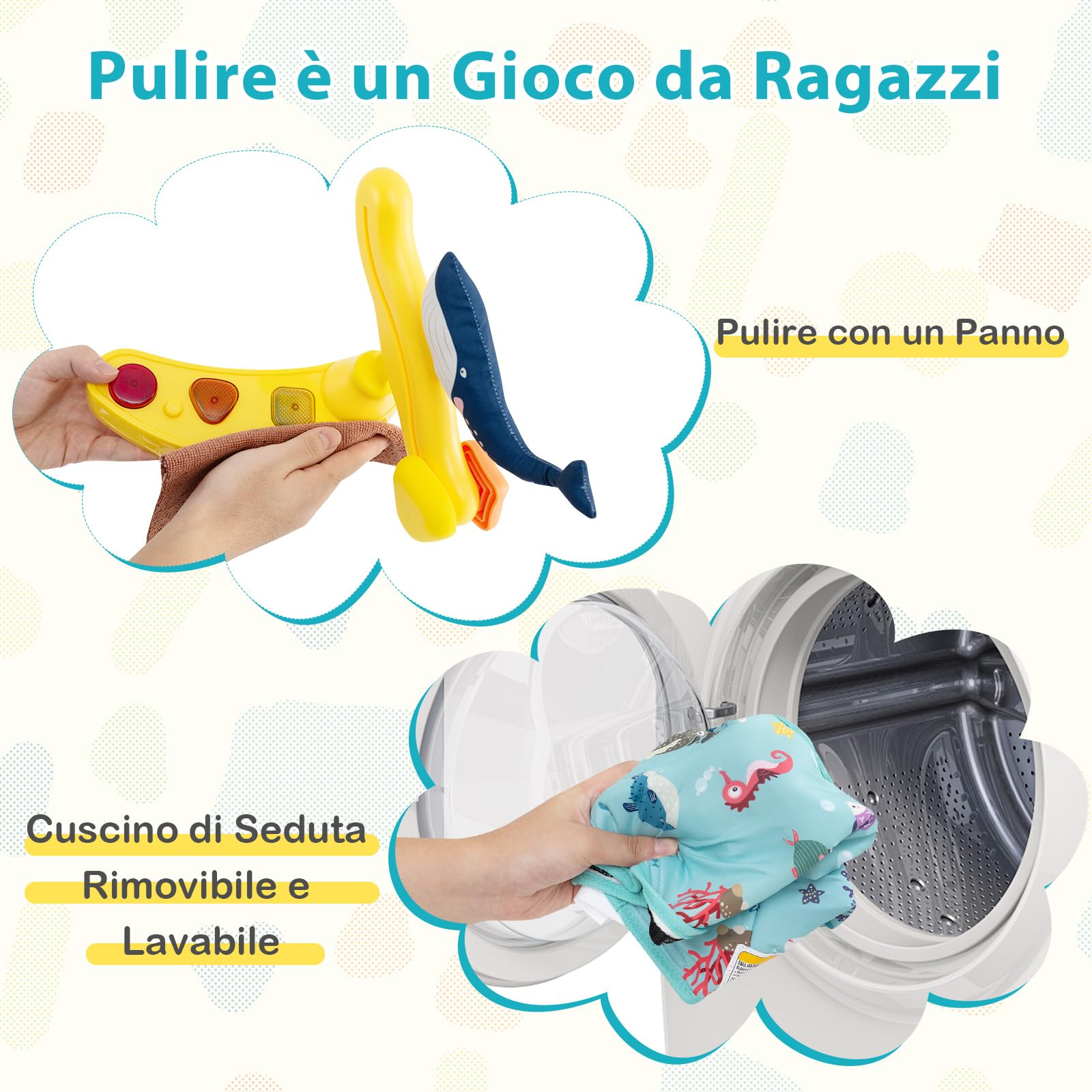 COSTWAY Jumperoo per Bambini, Centro Attività Saltella con Altezza Regolabile, Sedile Girevole 360°, Luci e Suoni, 6+ Mesi, Azzurro