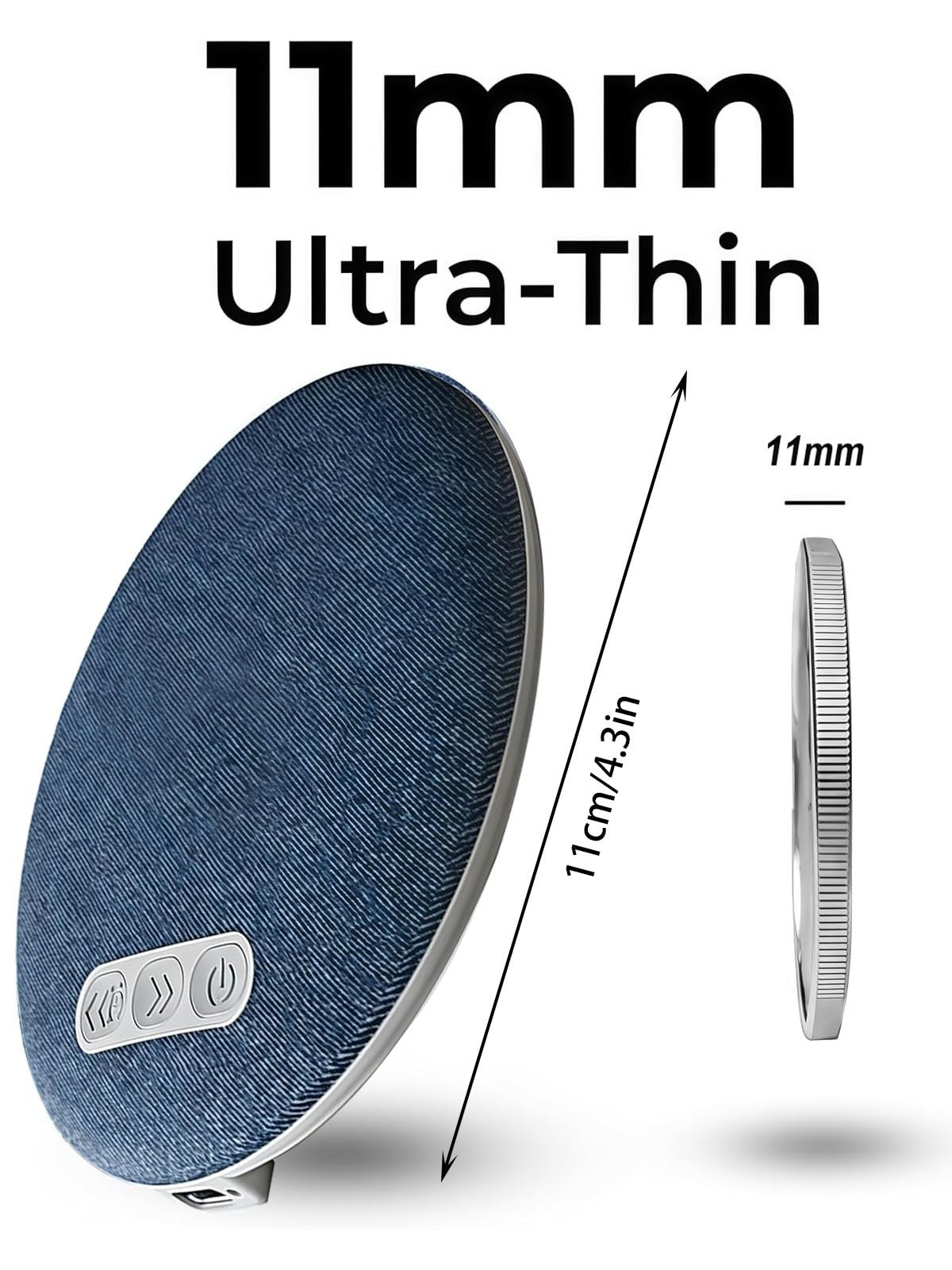 Genérico Altavoces para Almohada para Dormir, Altavoz Bluetooth Plano Ultrafino para Debajo de La Almohada, Sonido Hi-fi, Temporizador de Ruido Blanco para Un Sueño y Relajación Inmersivos(1pc)