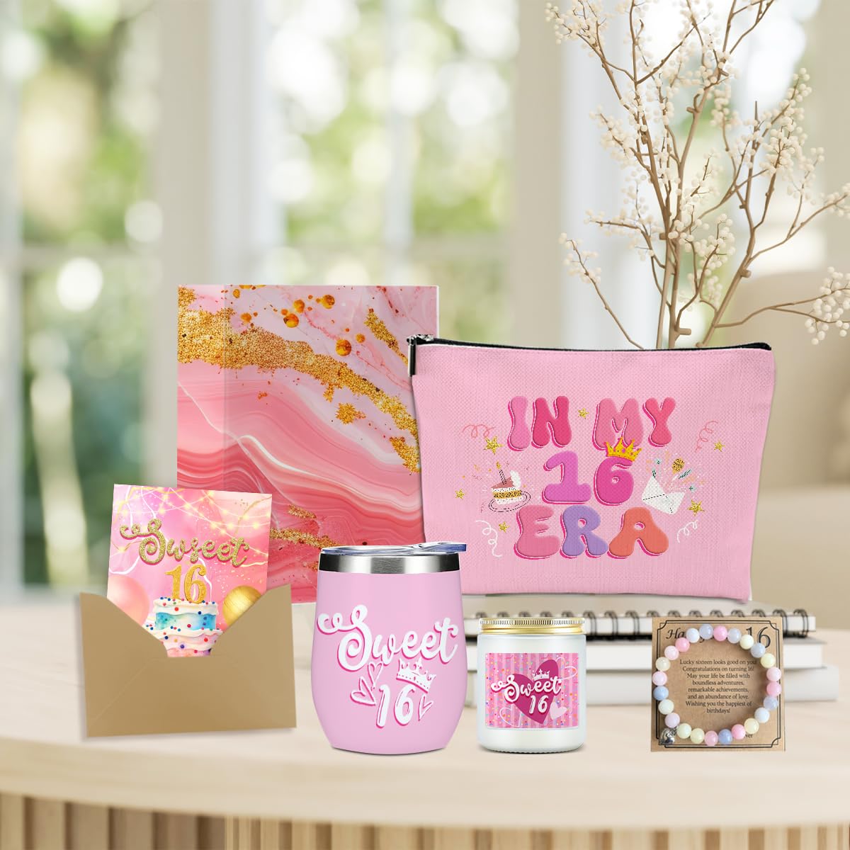 Sweet 16 Gifts for Girls, 16th Birthday Gifts for Girls, Teen Daughter Sister Bestie Granddaughter Niece Sweet 16 Party Decorations Gift Basket Set from Mom and Dad