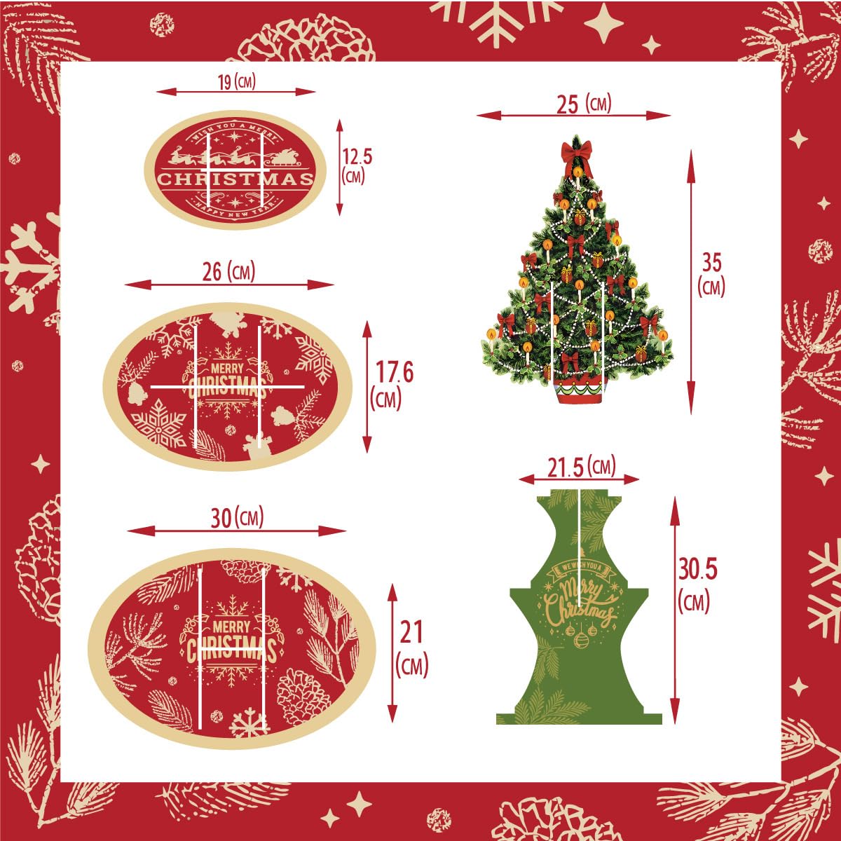 Amazon.co.jp: クリスマスカップケーキスタンド 3段 クリスマス