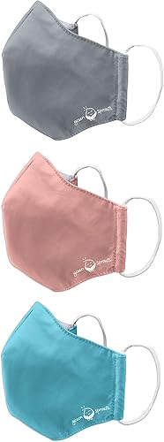Miniatura 10 de green sprouts i play - Paquete de 3 mascarillas reutilizables y bolsa de almacenamiento con filtro de carbono y resistente al agua para adultos,